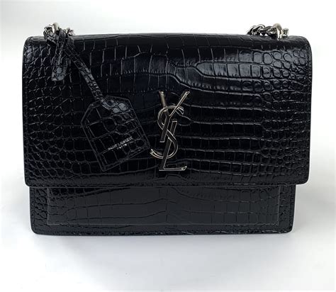 ysl handbag black|ysl black crocodile bag.